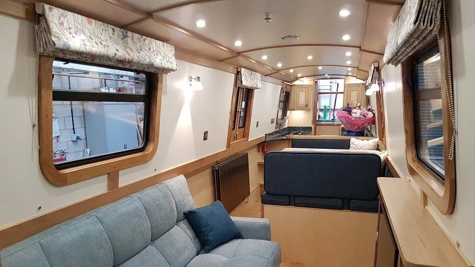 Inside Minimum Warp, looking along the saloon